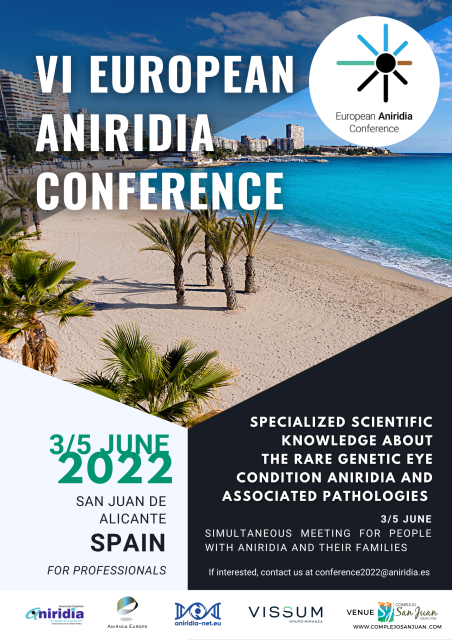 Photo of the poster announcing the 6th Euroepean Aniridia Conference 2022