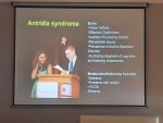 The picture shows a slide of Dr Lauderdale's presentation about possible systemic findings in aniridia patientsystems