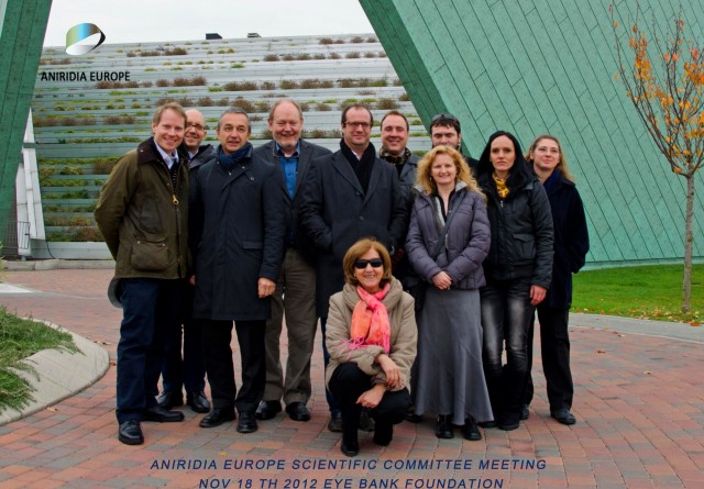 Aniridia Europe Science comitee and Board of Directors, in front on the Veneto Eye Bank in Maestre, Italy